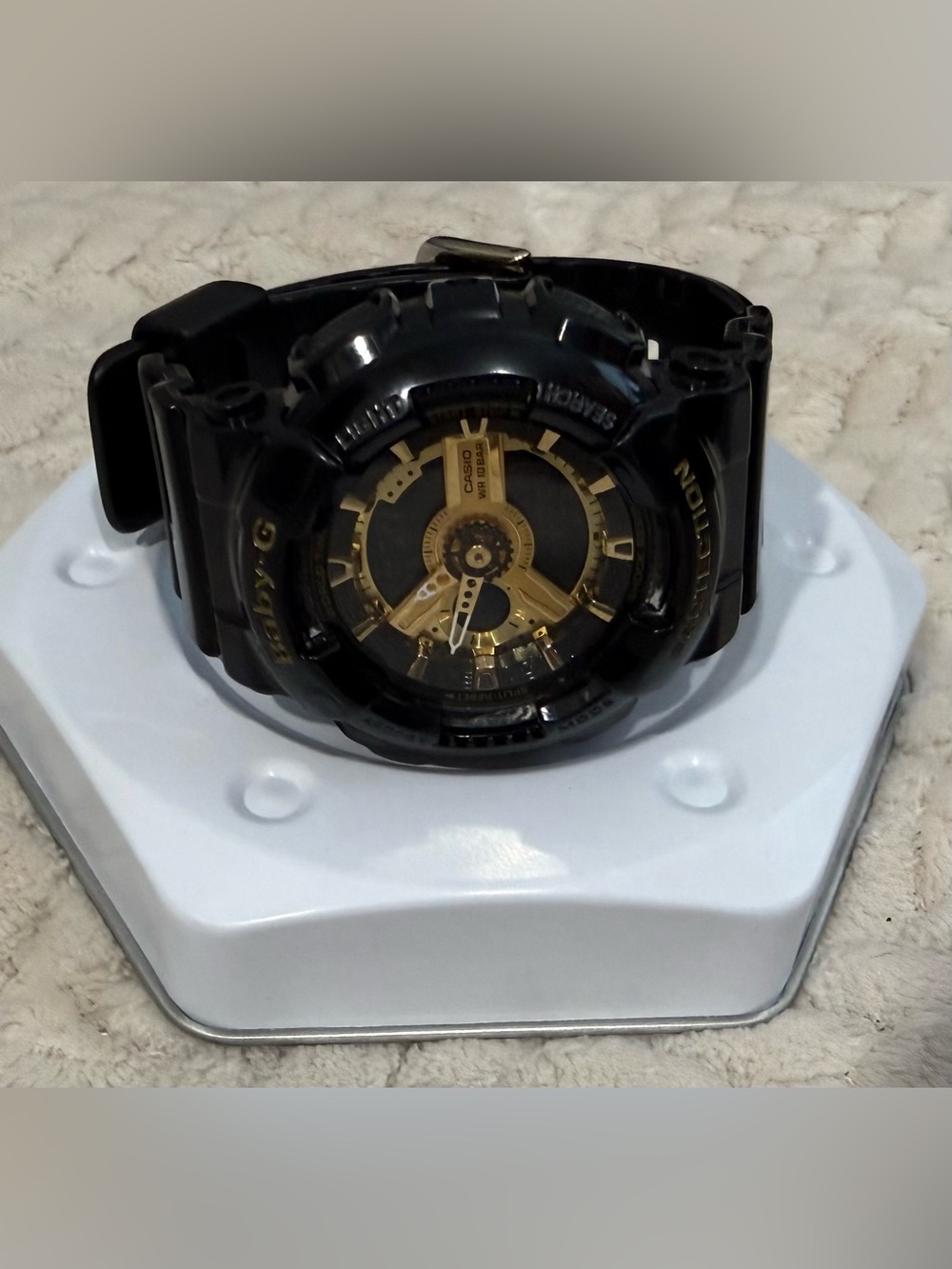 Casio Baby-G BA-110-1A Black Gold Analog Digital Watch 5338 Box Manual